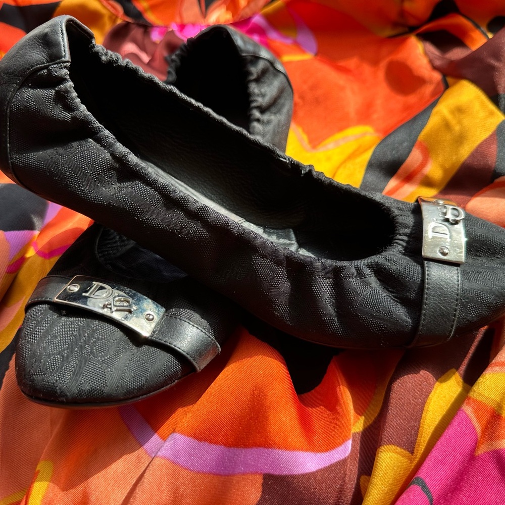 Dior black flats size 40 or 9 US size